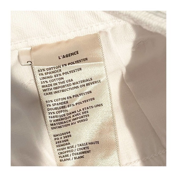 L'agence Kendra High-Rise Cropped Flare Leg Jeans White Women's Size 27 NWOT - Picture 8 of 9